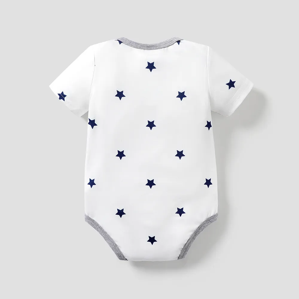 Baby Boy/Girl Stars/Striped Short-sleeve Romper  big image 3