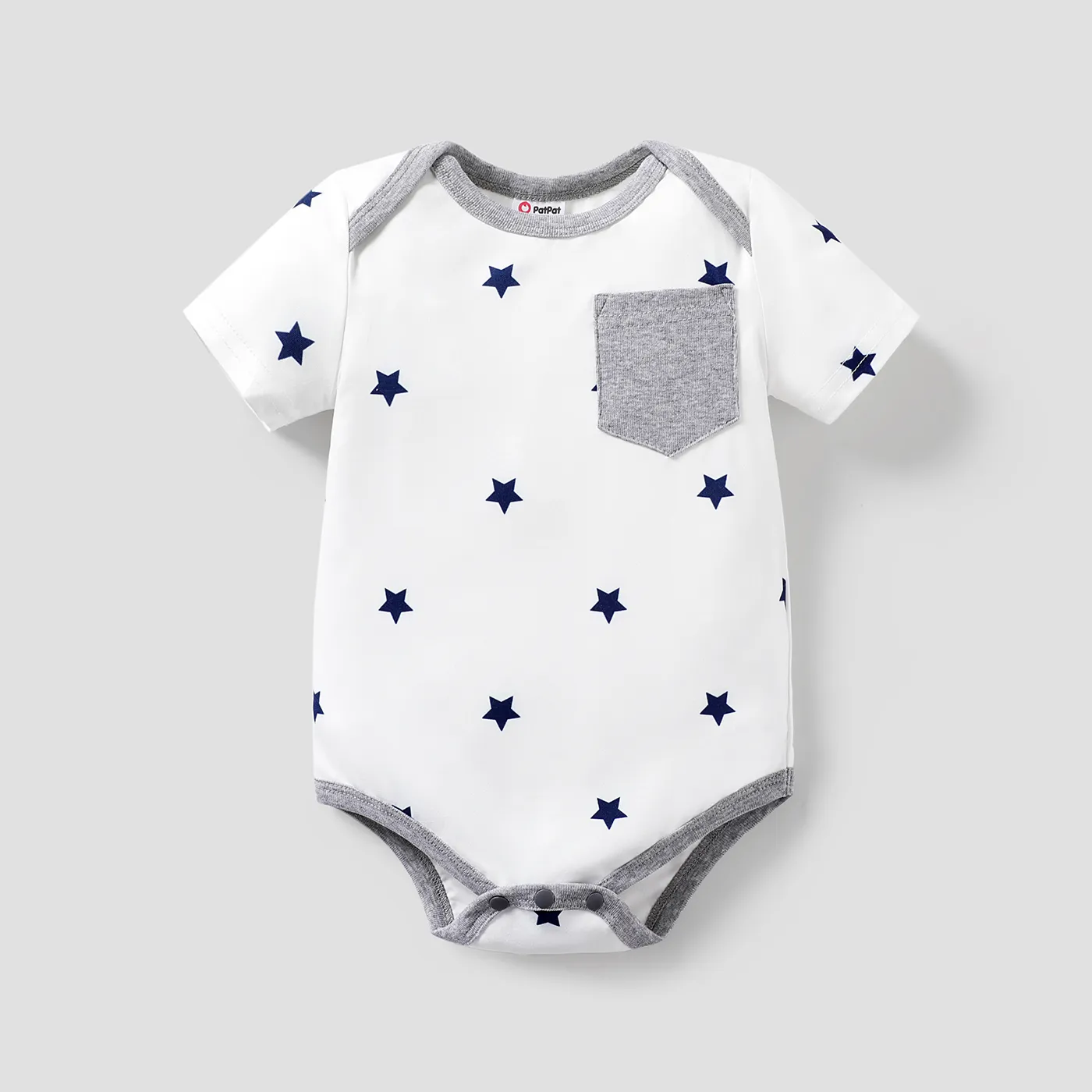Baby Boy/Girl Stars/Striped Short-sleeve Romper  image 1