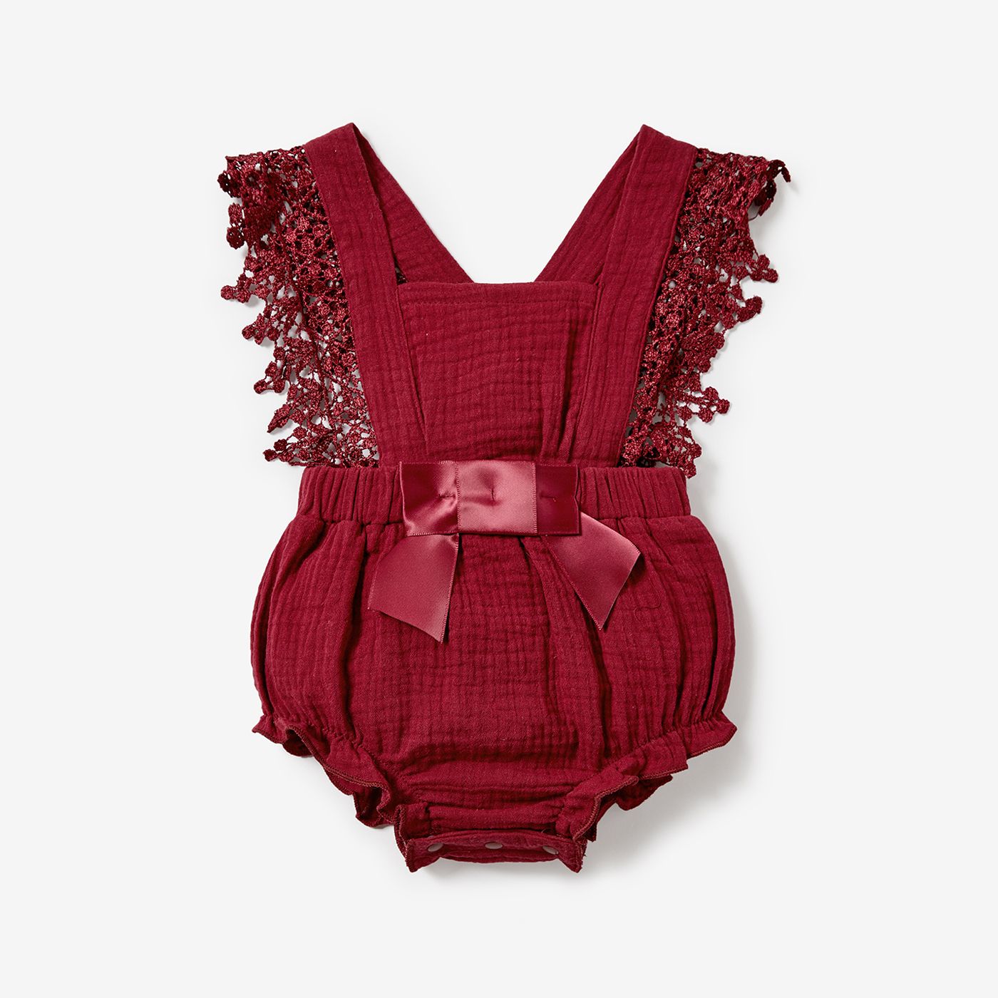 

Baby Girl 100% Cotton Crepe Lace Design Sleeveless Romper