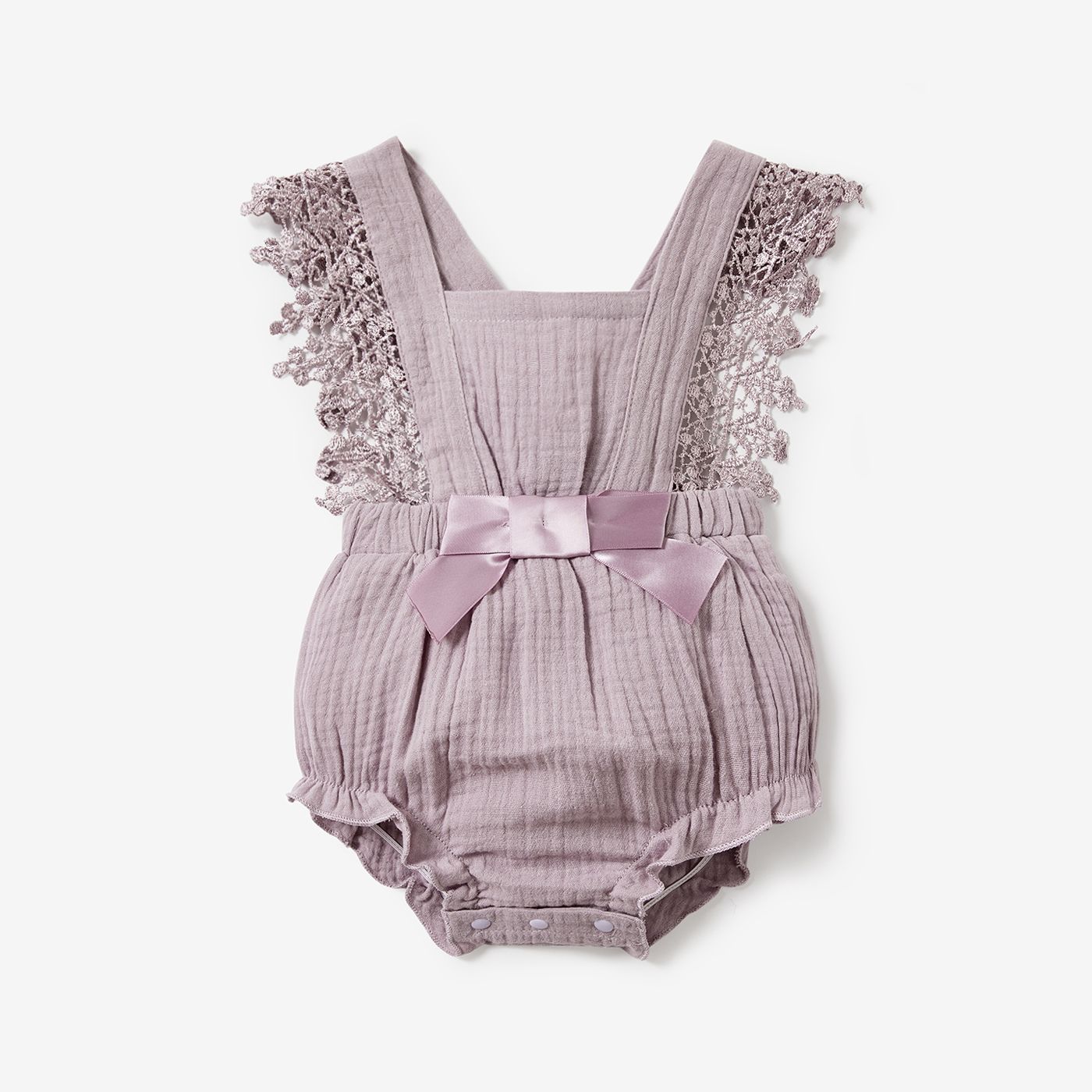 

Baby Girl 100% Cotton Crepe Lace Design Sleeveless Romper