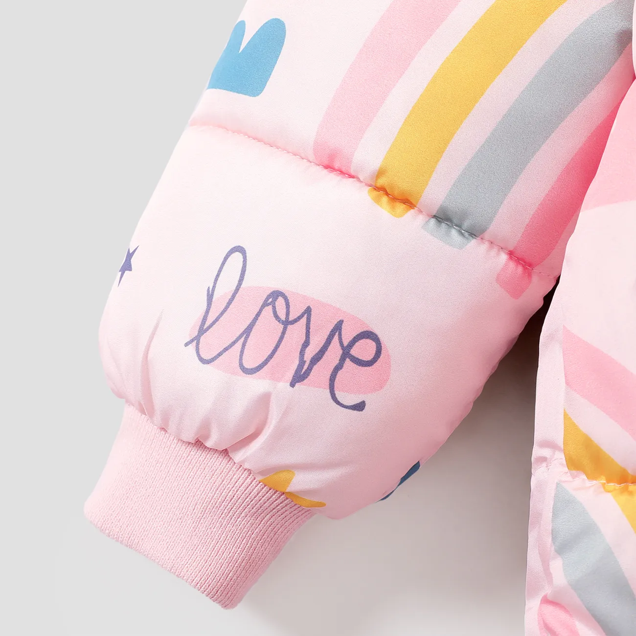 Mädchen-Jacke mit kindlichem Kapuzenpullover im Design mit Sternenmuster  rosa big image 1