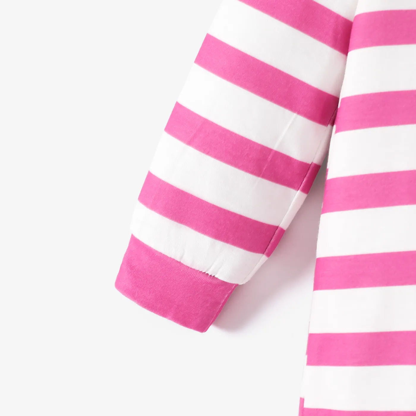 Baby/Toddler Girl Striped Long Sleeve Pajama Set/Jumpsuit Baby Hot Pink image 4
