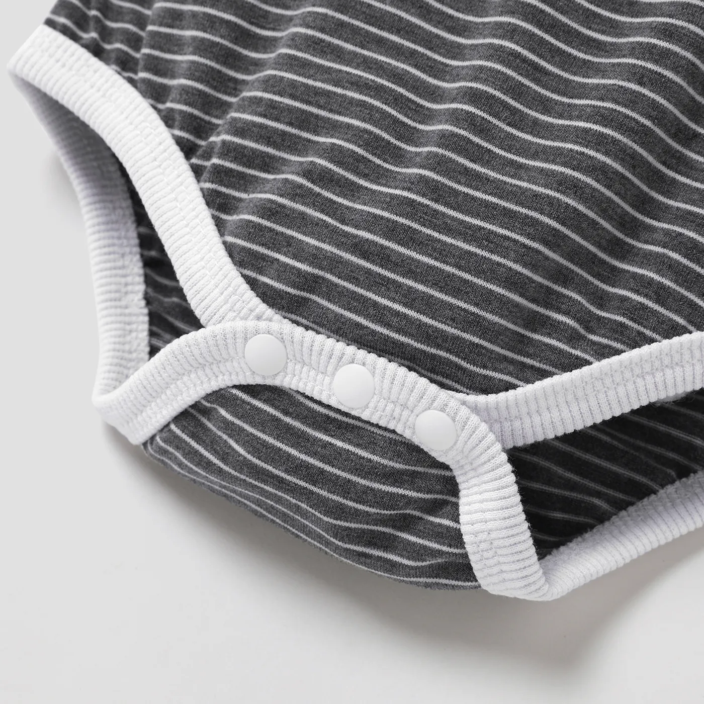 Baby Girl Solid/Striped/Floral-Print Sleeveless Spaghetti Strap Romper DeepGery image 4