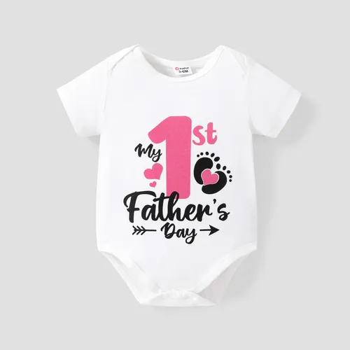 Father's day Baby Girl/Boy Letter & Number Print Romper