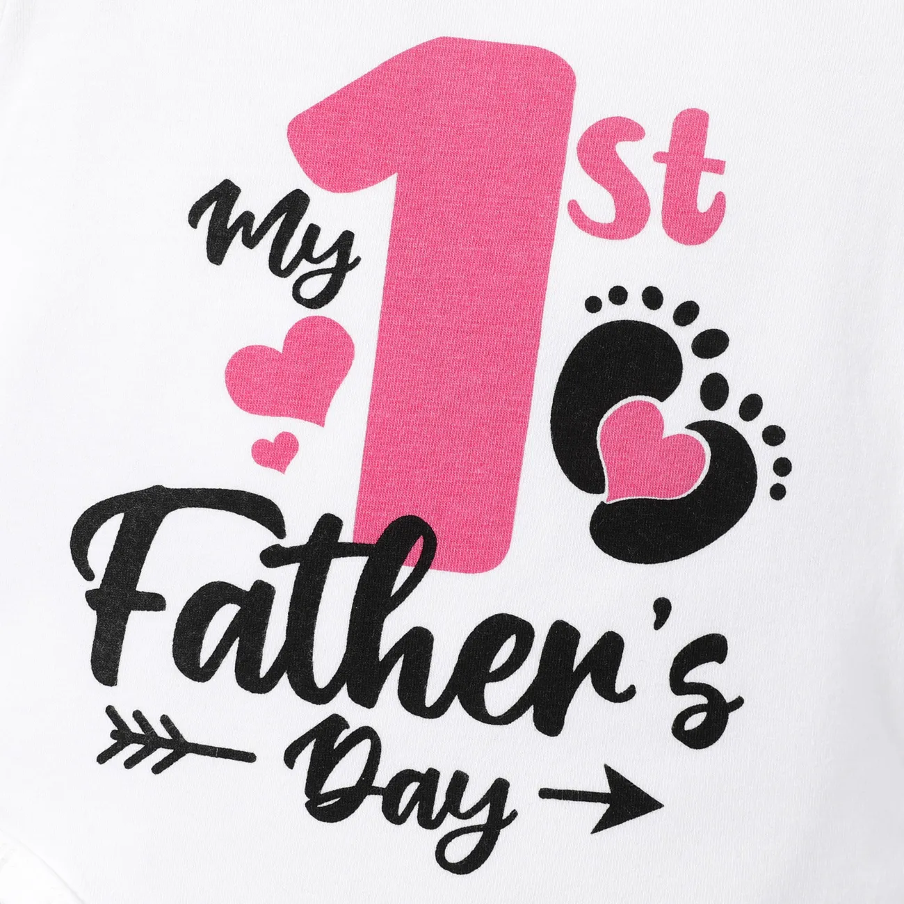 Father's day Baby Girl/Boy Letter & Number Print Romper Pink big image 1