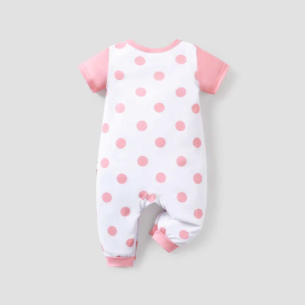 Baby Boy/Girl Cartoon Elephant Print Short-sleeve Jumpsuit big image 3