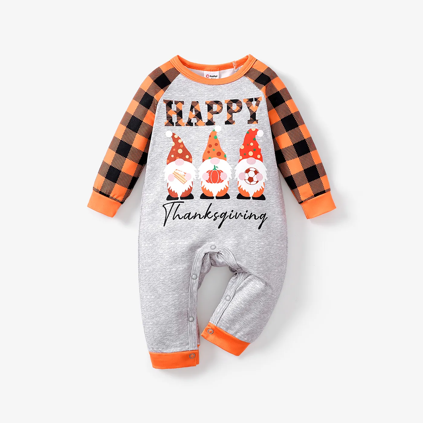 Baby Boy / Girl Color-blocking Design Thanksgiving Jumpsuit