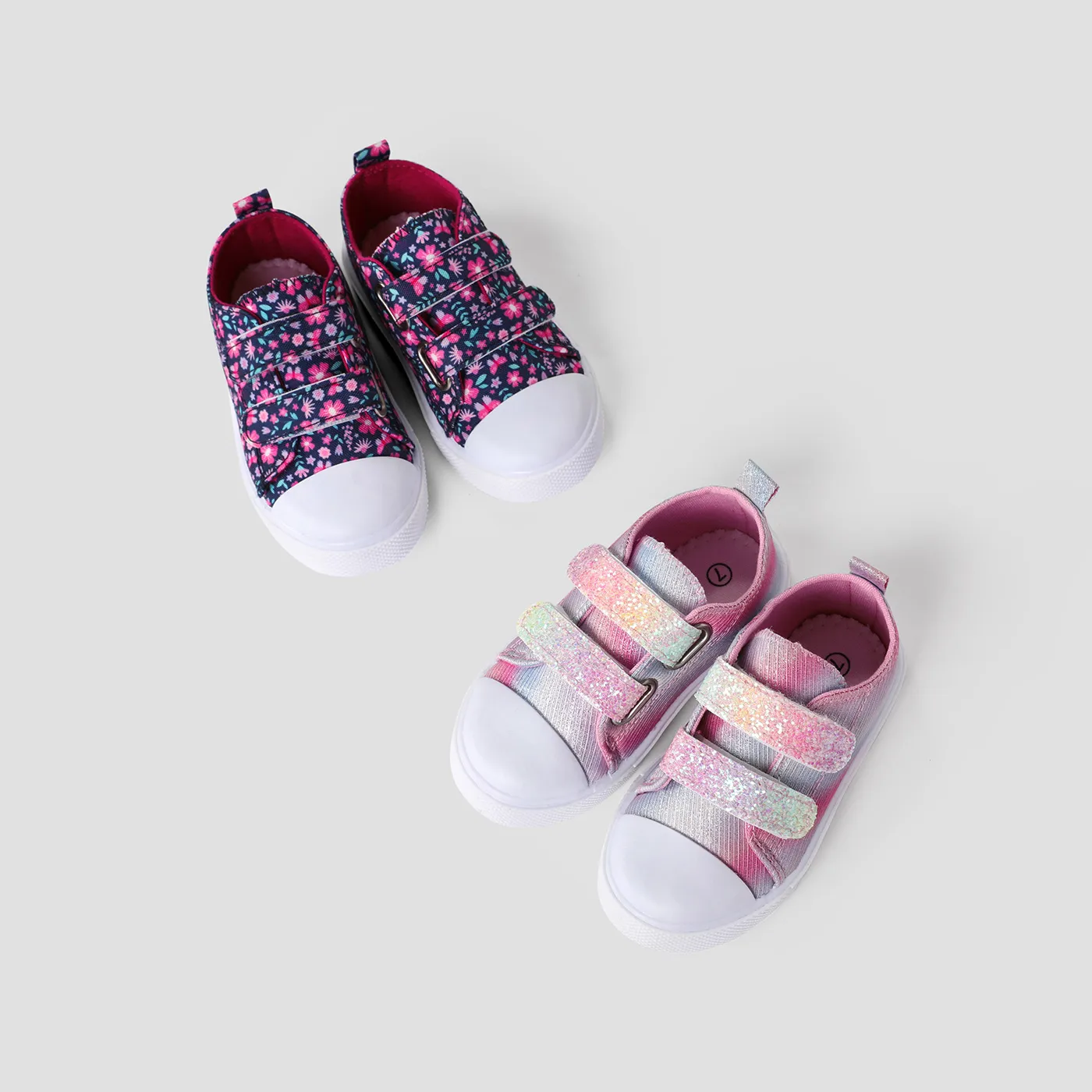 Toddler & Kids Colorful Gliter/Floral Velcro Casual Shoes  image 2