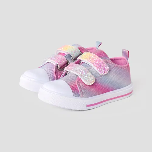 Toddler & Kids Colorful Gliter/Floral Velcro Casual Shoes