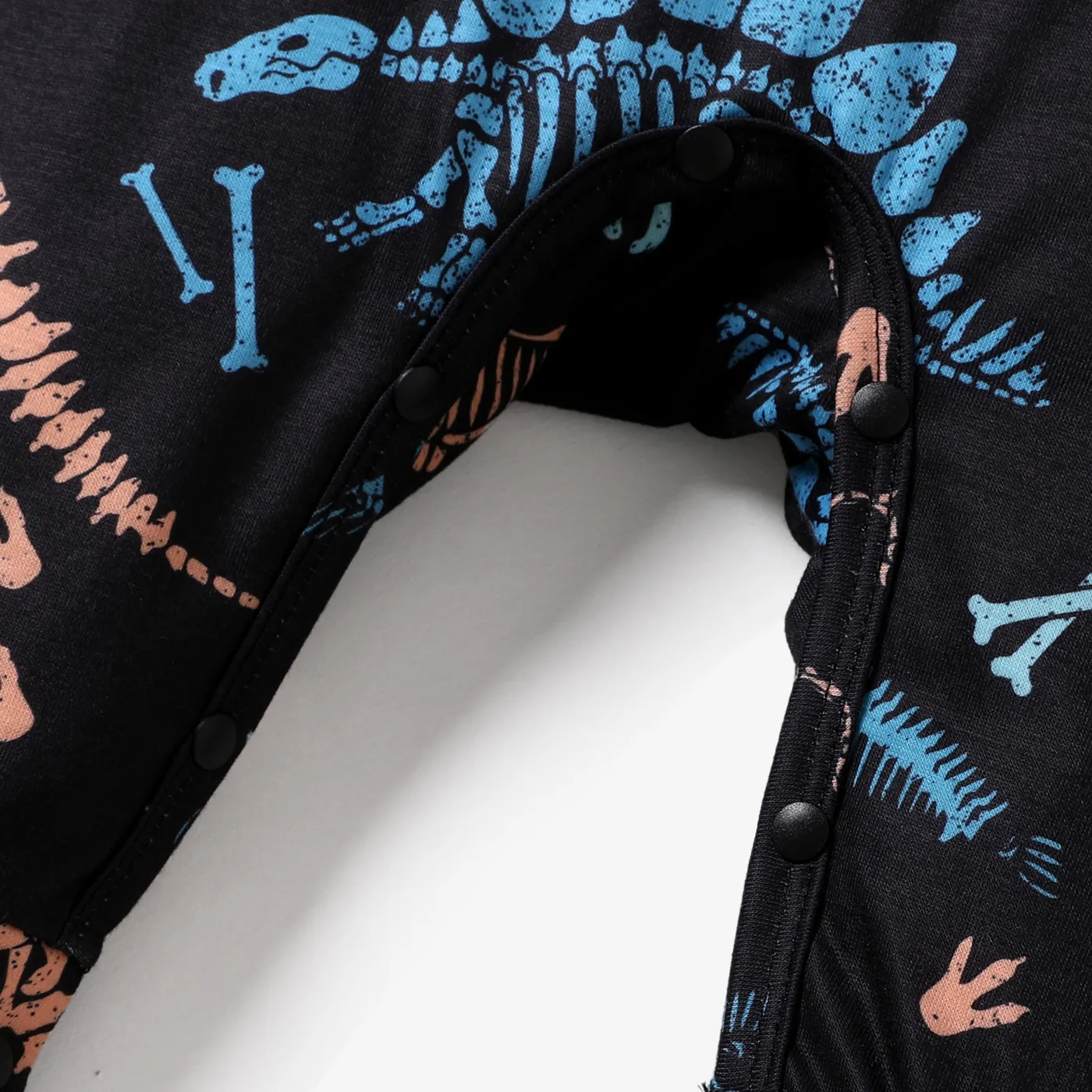 Baby Boy All Over Dinosaur Print Long-sleeve Jumpsuit Black image 5