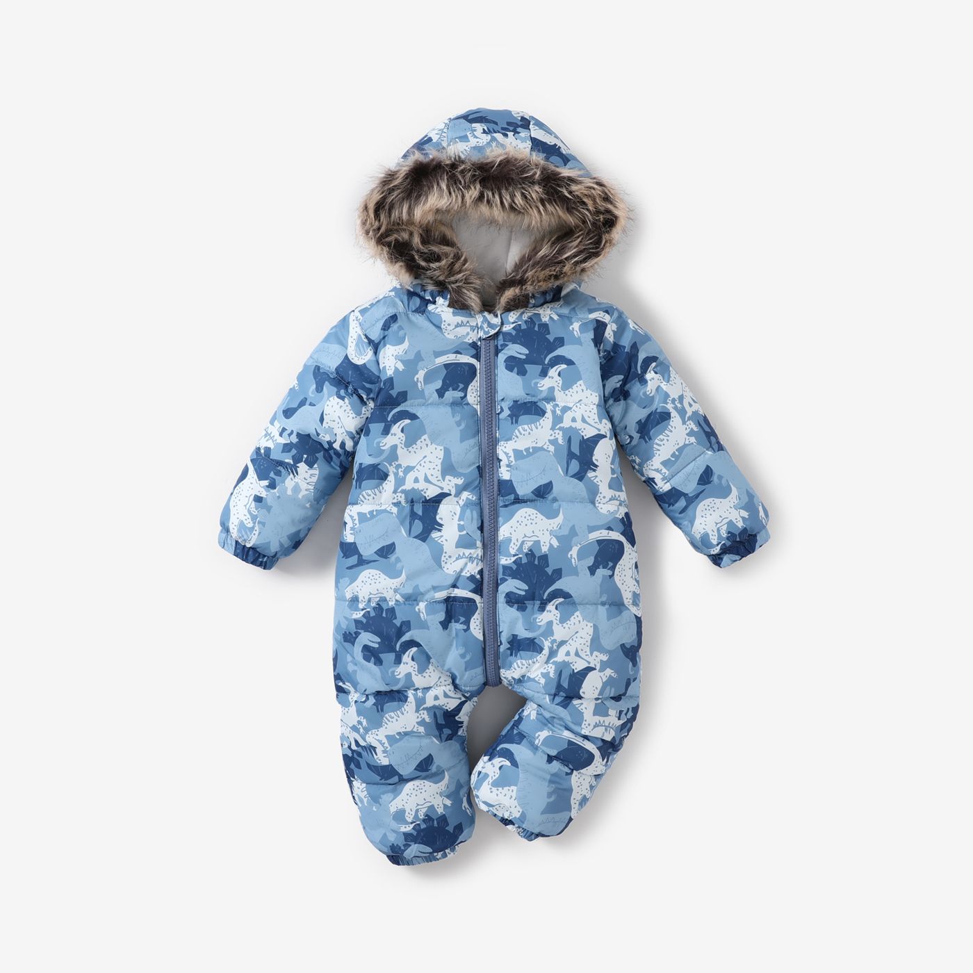 

Baby Boy/Girl Butterfly/Dino Pattern Cotton-Padded Fleece-lining Winter Jumpsuit