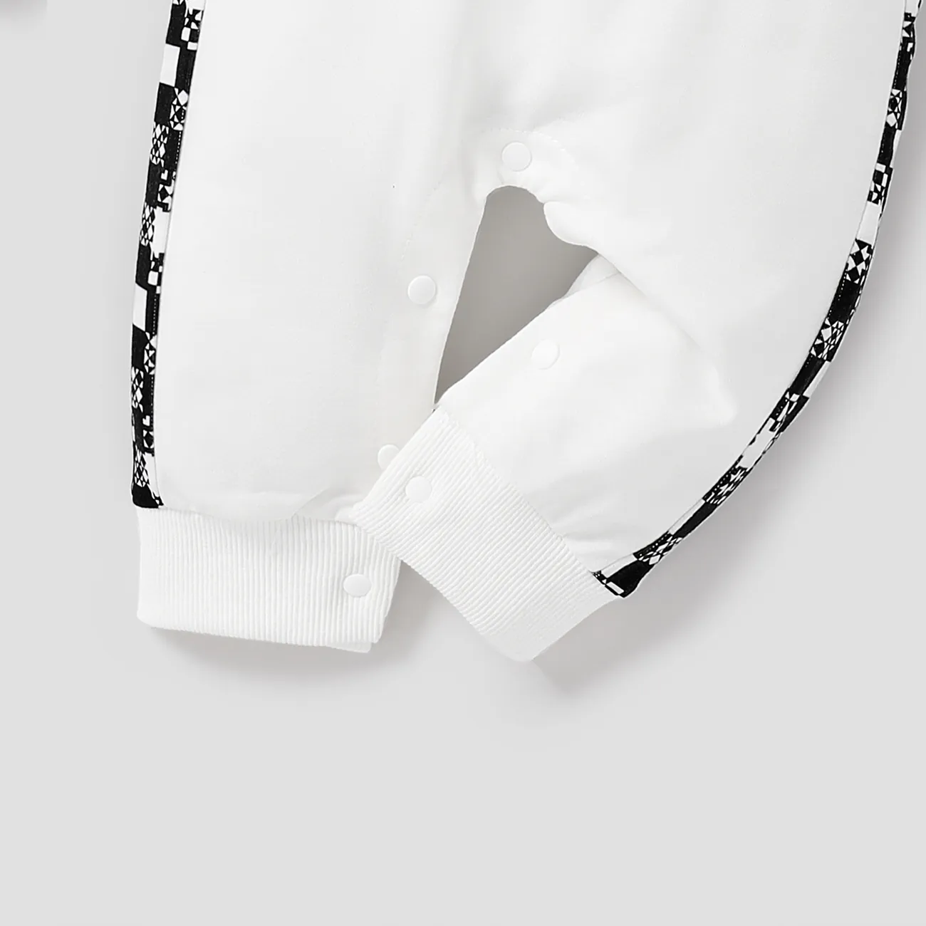 Bébé Unisexe Couture de tissus Sportif Manches longues Combinaisons Blanc big image 1