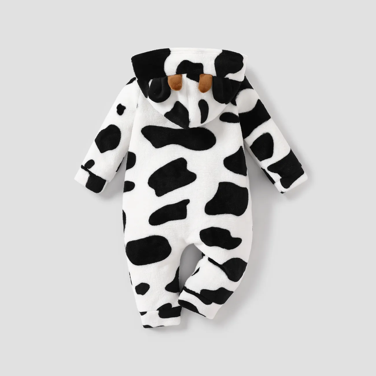 Bebé Unissexo Hipertátil/3D Padrão de vaca Infantil Manga comprida Macacão Branco big image 1