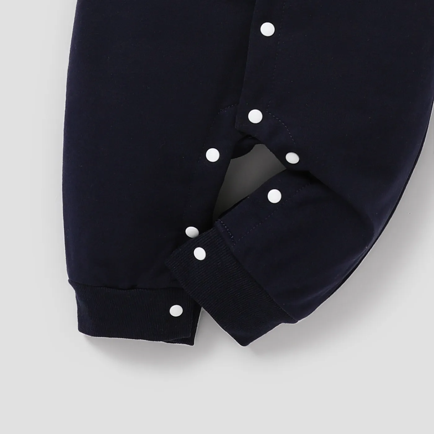 Baby Boy Classic Grid Long Sleeve Jumpsuit Dark Blue image 5