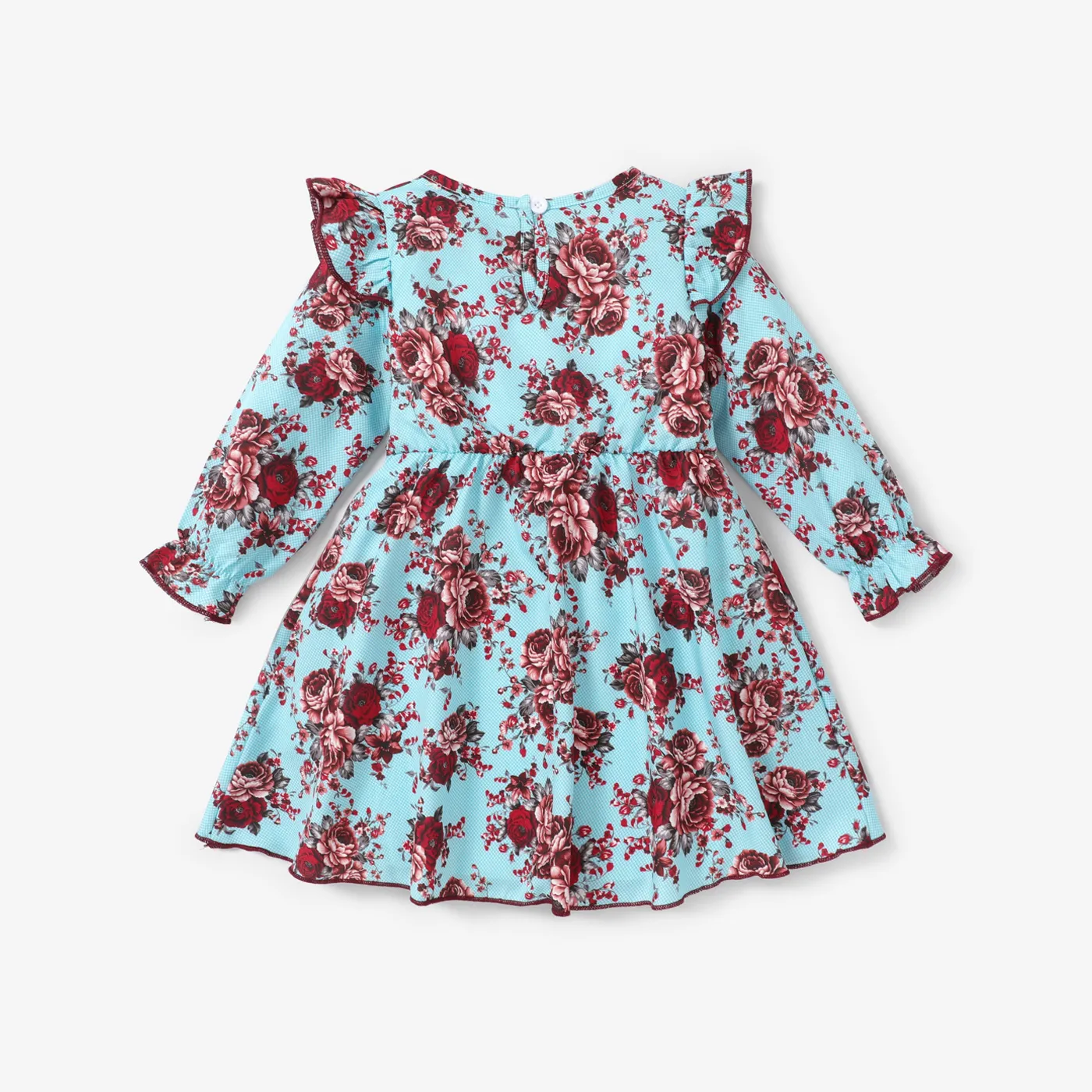 Toddler Girl Sweet Big Flower Pattern Flutter Sleeve Dress   image 2