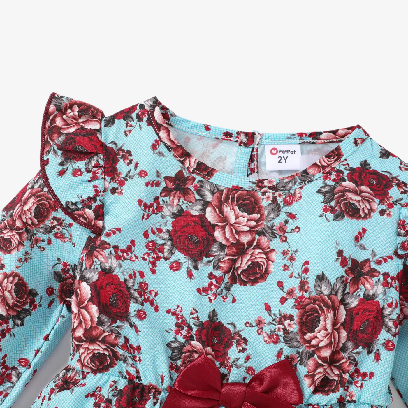 Toddler Girl Sweet Big Flower Pattern Flutter Sleeve Dress   image 3