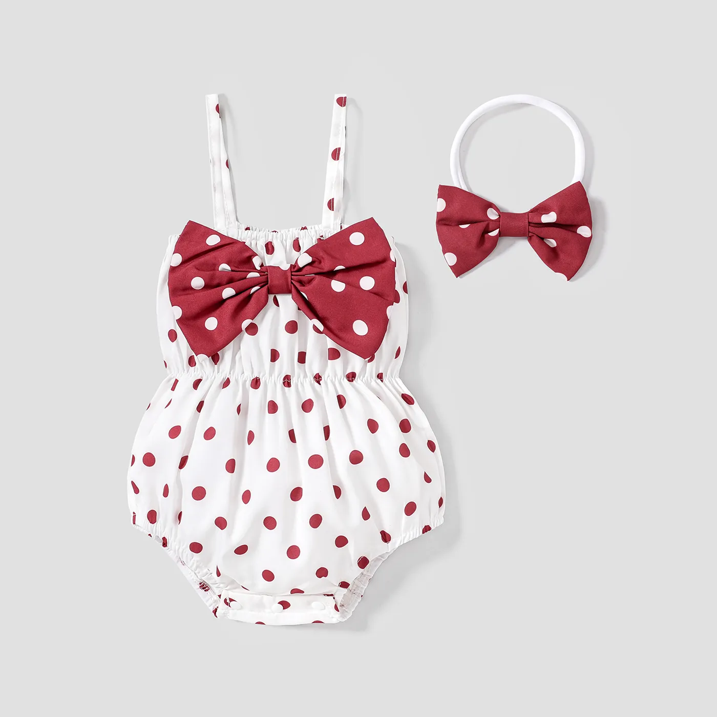 2 unidades Bebé Menina Hipertátil/3D Bonito Sem mangas Macacão curto Vermelho
