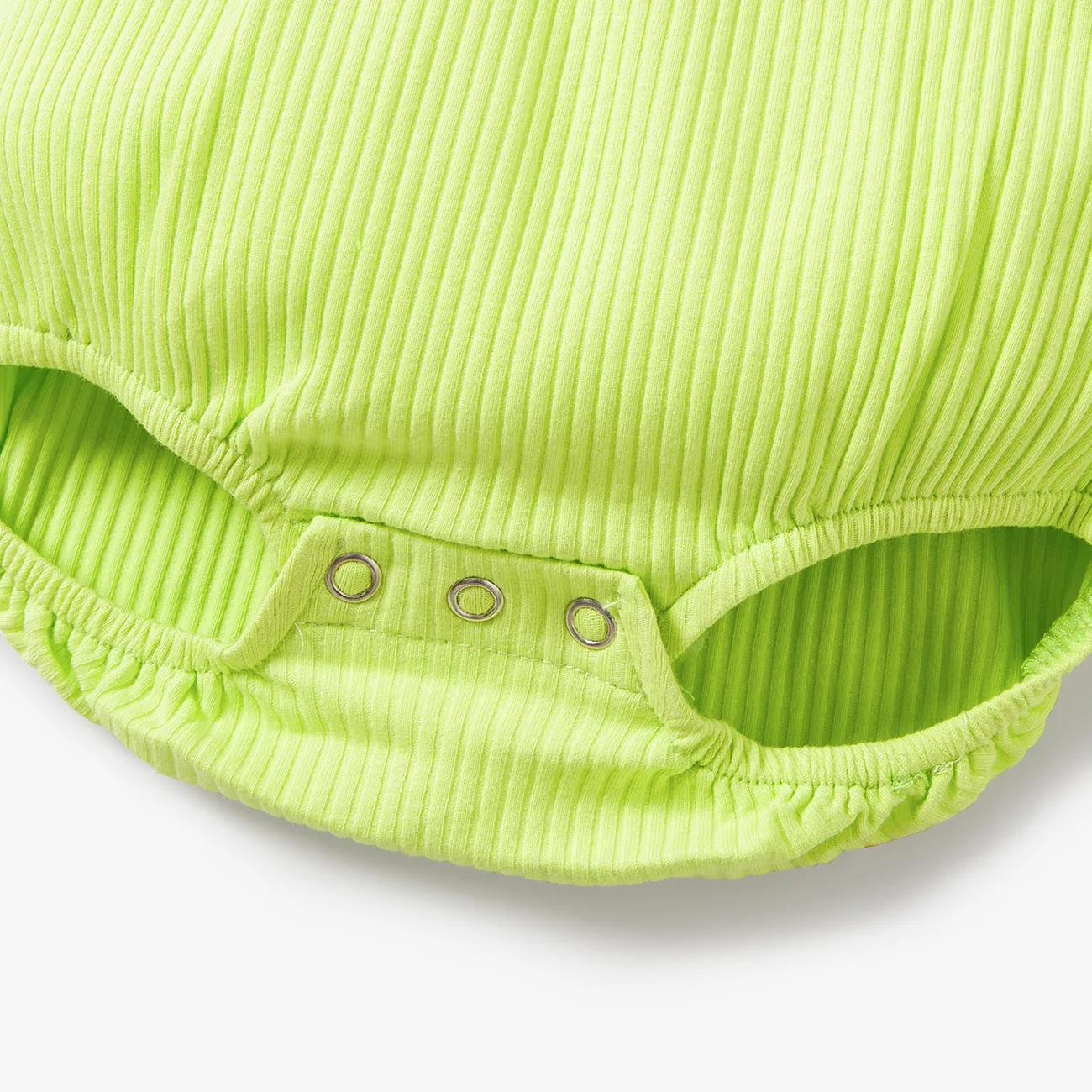 2pcs Baby Girl Floral Applique Design Cotton Ribbed Cami Romper & Headband Set Yellow big image 1