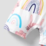 Baby Girl Rabbit Print Short-sleeve Romper  image 5