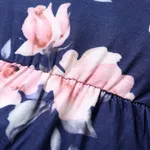 2pcs Baby Girl Floral Print Pom Poms Detail Sleeveless Naia™ Romper & Headband Set  image 4