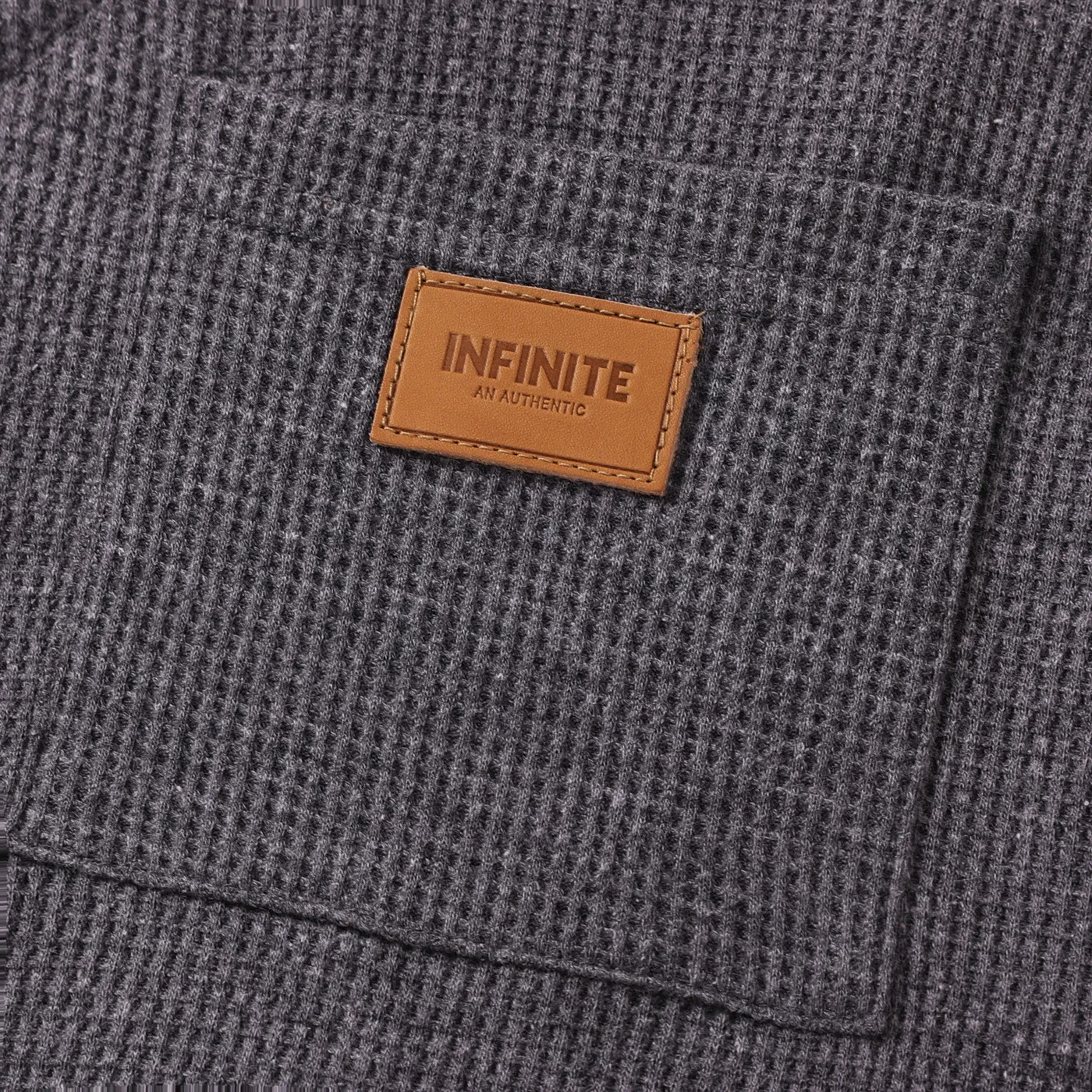 Baby Boy Waffle Letter Patched Pocket Front Overalls Grey image 5