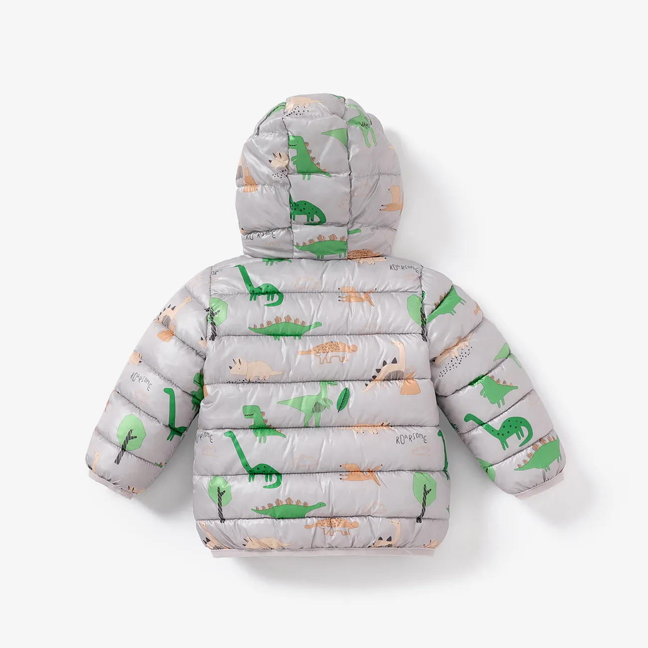 Baby/Toddler Boy Dinosaur Animal Pattern Winter Coat Light Grey big image 1