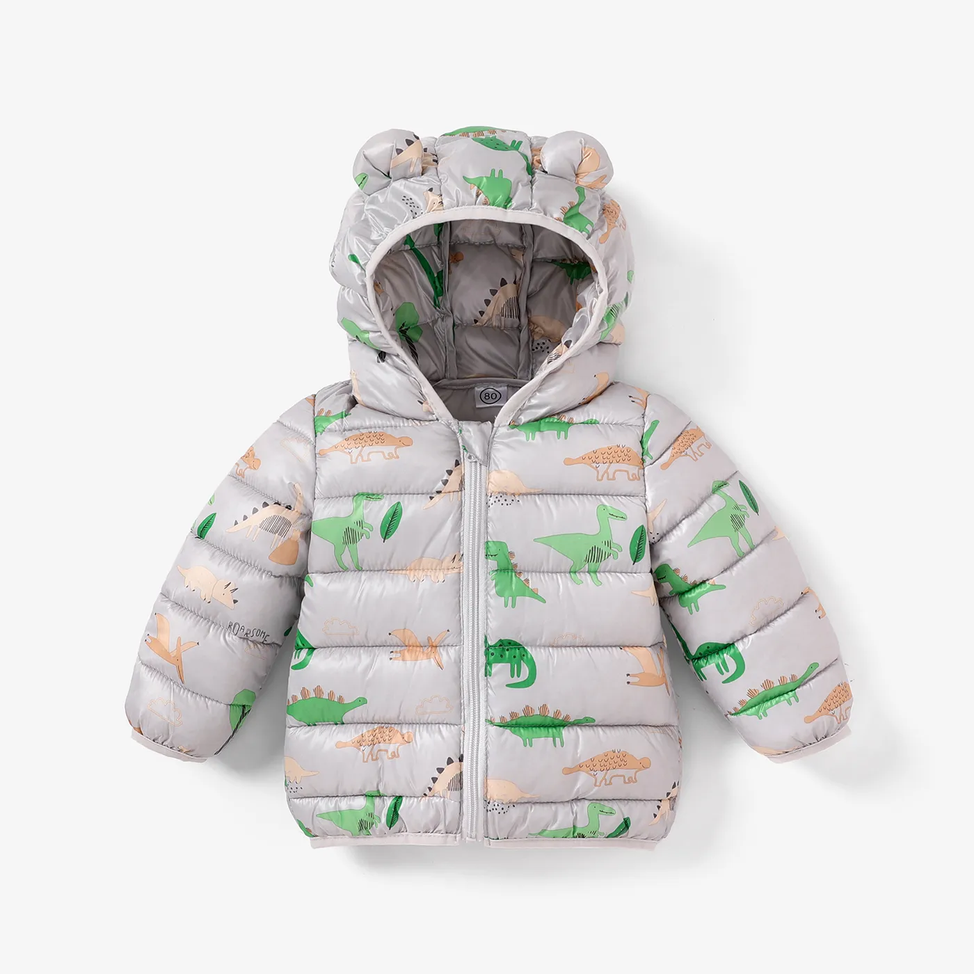 Baby/Kid Boy/Girl Childlike Hooded Winter Coat  Light Grey