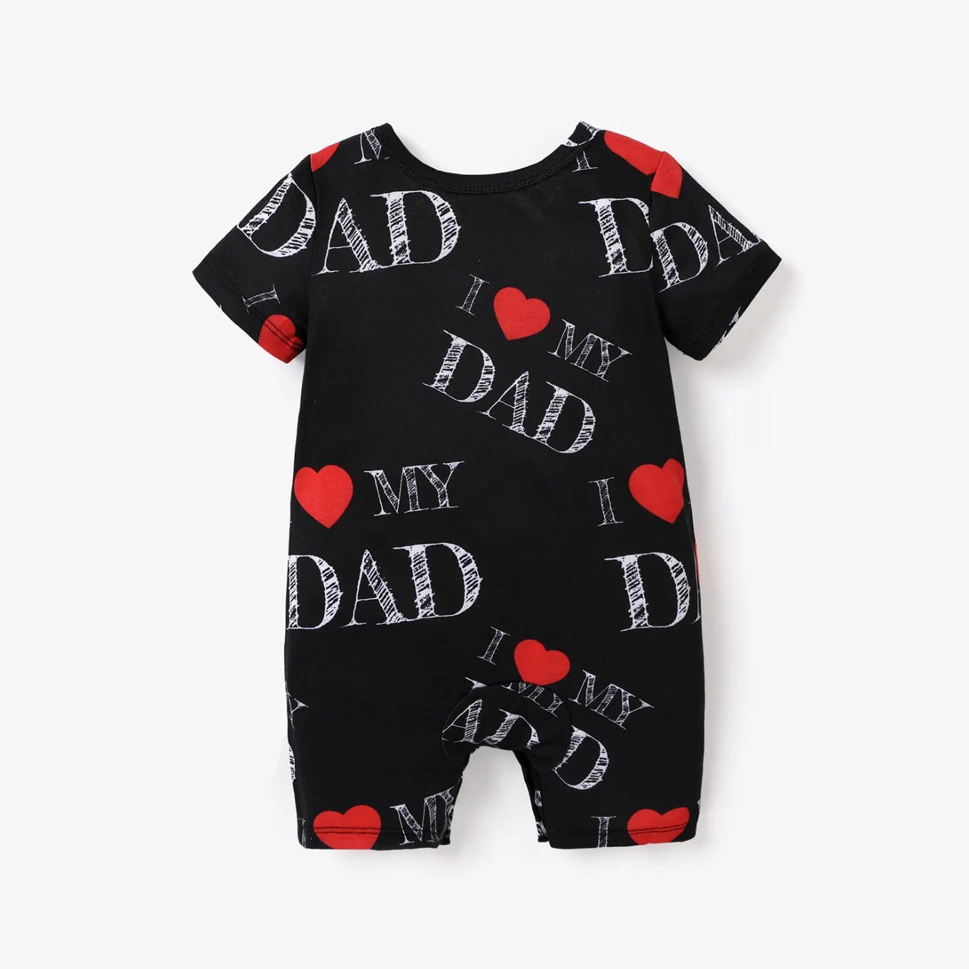 Baby Boy/Girl All Over Love Heart and Letter Print Short-sleeve Romper  image 3