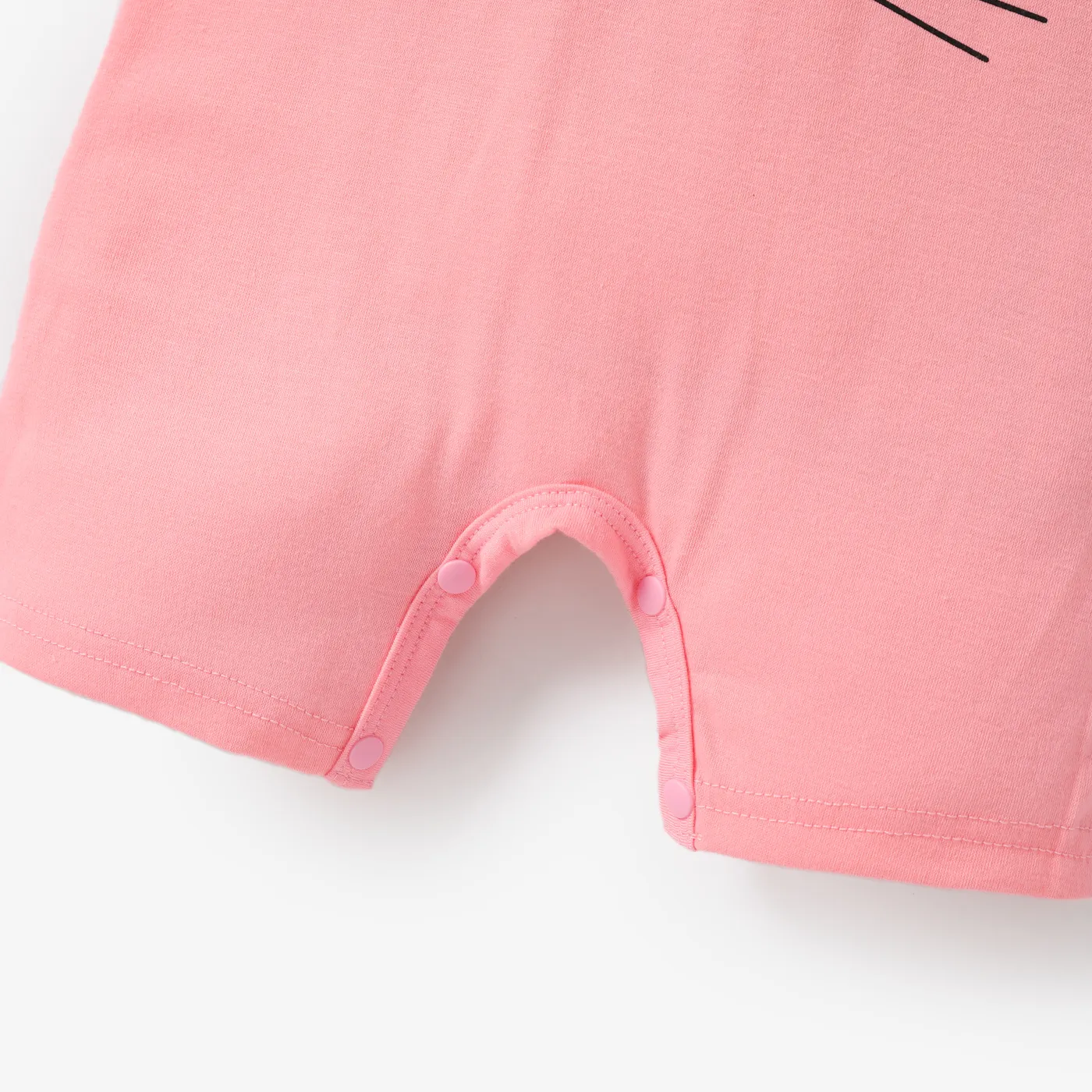 Baby Girl Rabbit Print Short-sleeve Romper Pink image 5