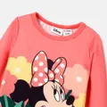 Disney Mickey and Friends Toddler Girl 2pcs Character Print Peplum Long-sleeve Tee and Bowknot Pants Set  image 4