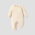 Baby Boy/Girl Solid Cable Knit Long-sleeve Jumpsuit  image 1