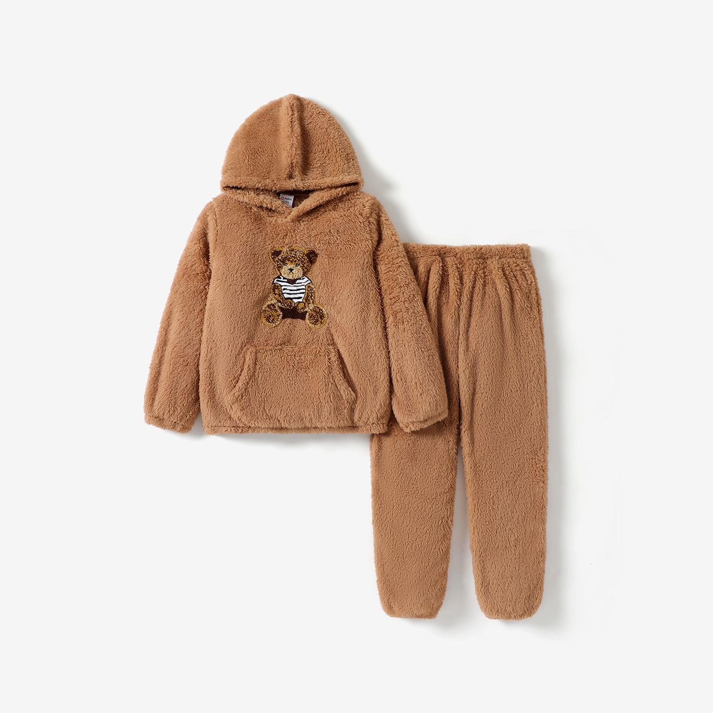 

2pcs Kid Boy Childlike Animal Pattern Hooded Set