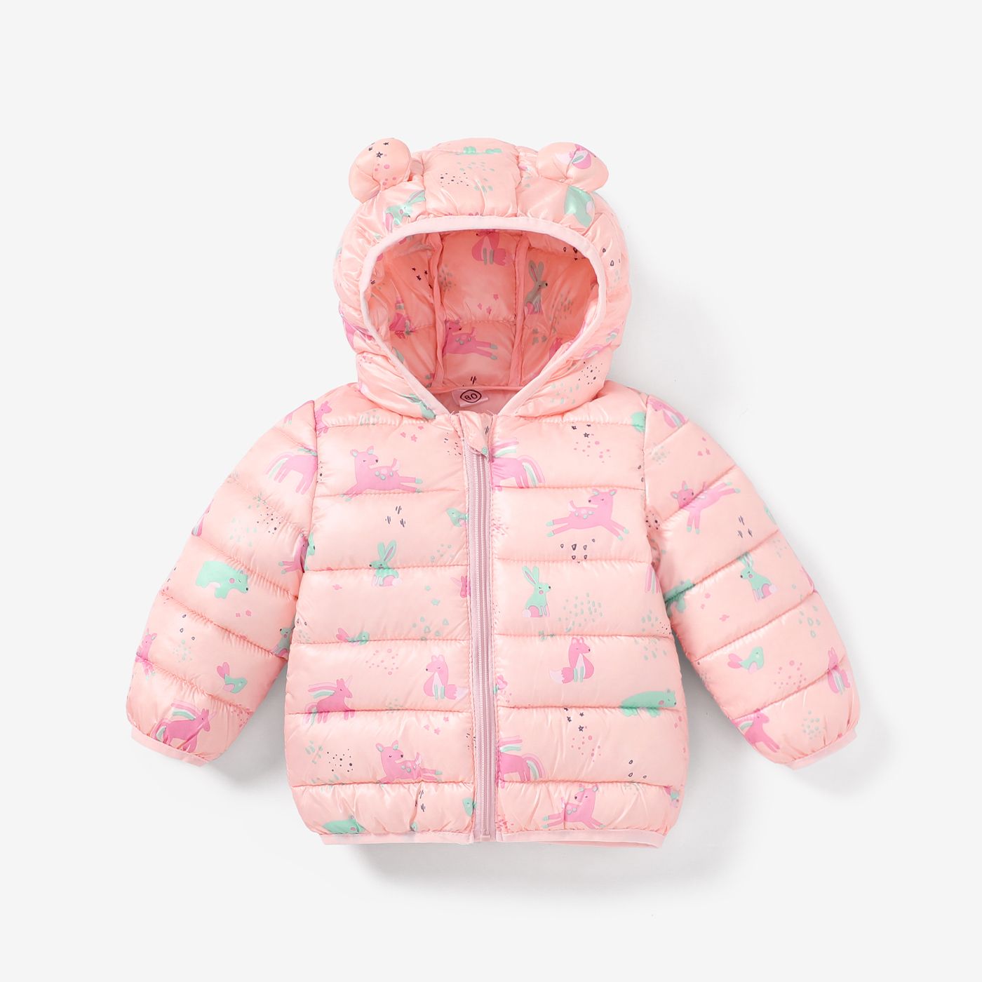 Baby/Toddler Girl Childlike 3D Ear Design Unicorn Hooded Winter Coat
