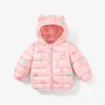 Bebê / Criança Menina Infantil 3D Ear Design Capuzado Casaco de Inverno  luz rosa