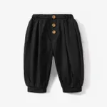 Baby Boy/Girl Casual Solid Loose Fit Pants Black