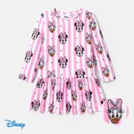 Disney Mickey and Friends Toddler Girl Polka Dot/Stripe Digital Print Dress Pink