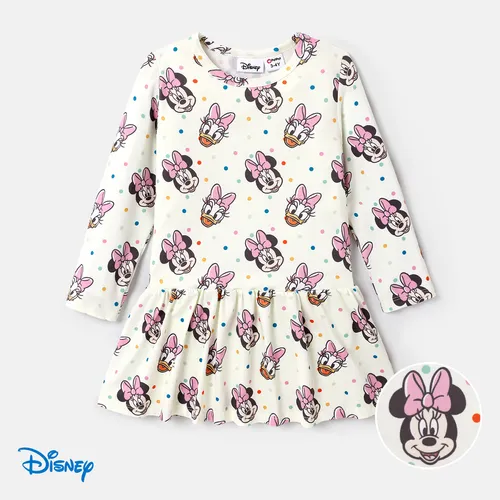 Disney Mickey and Friends Toddler Girl Polka Dot/Stripe Digital Print Dress