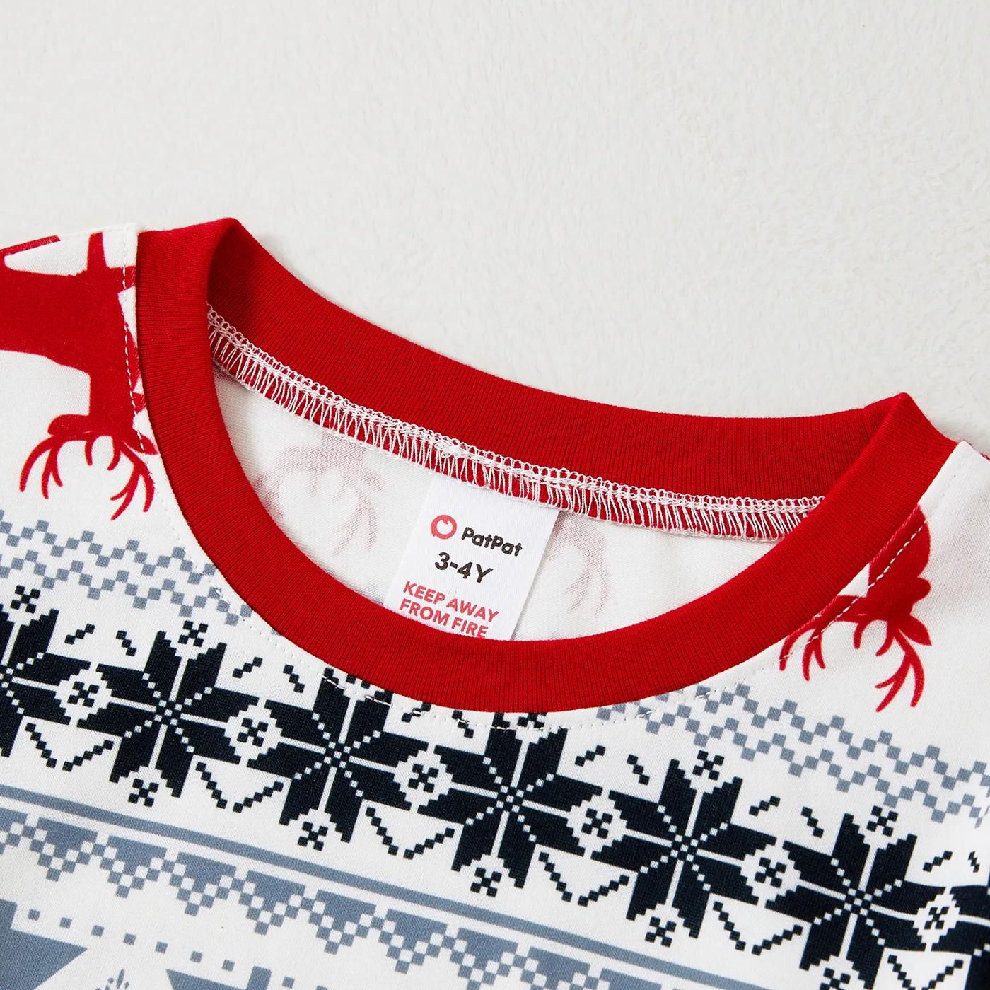 Christmas Family Matching Theme Allover Print Long-sleeve Pajamas Sets (Flame resistant) White image 6
