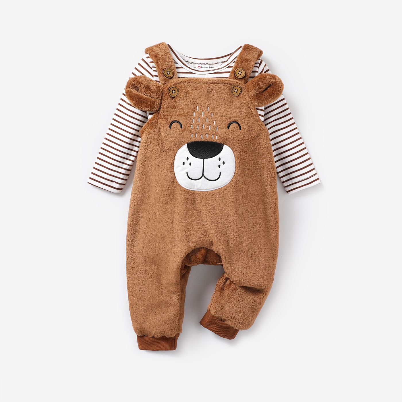

2pcs Baby Boy Hyper-Tactile Bear Pattern Long Sleeve Set