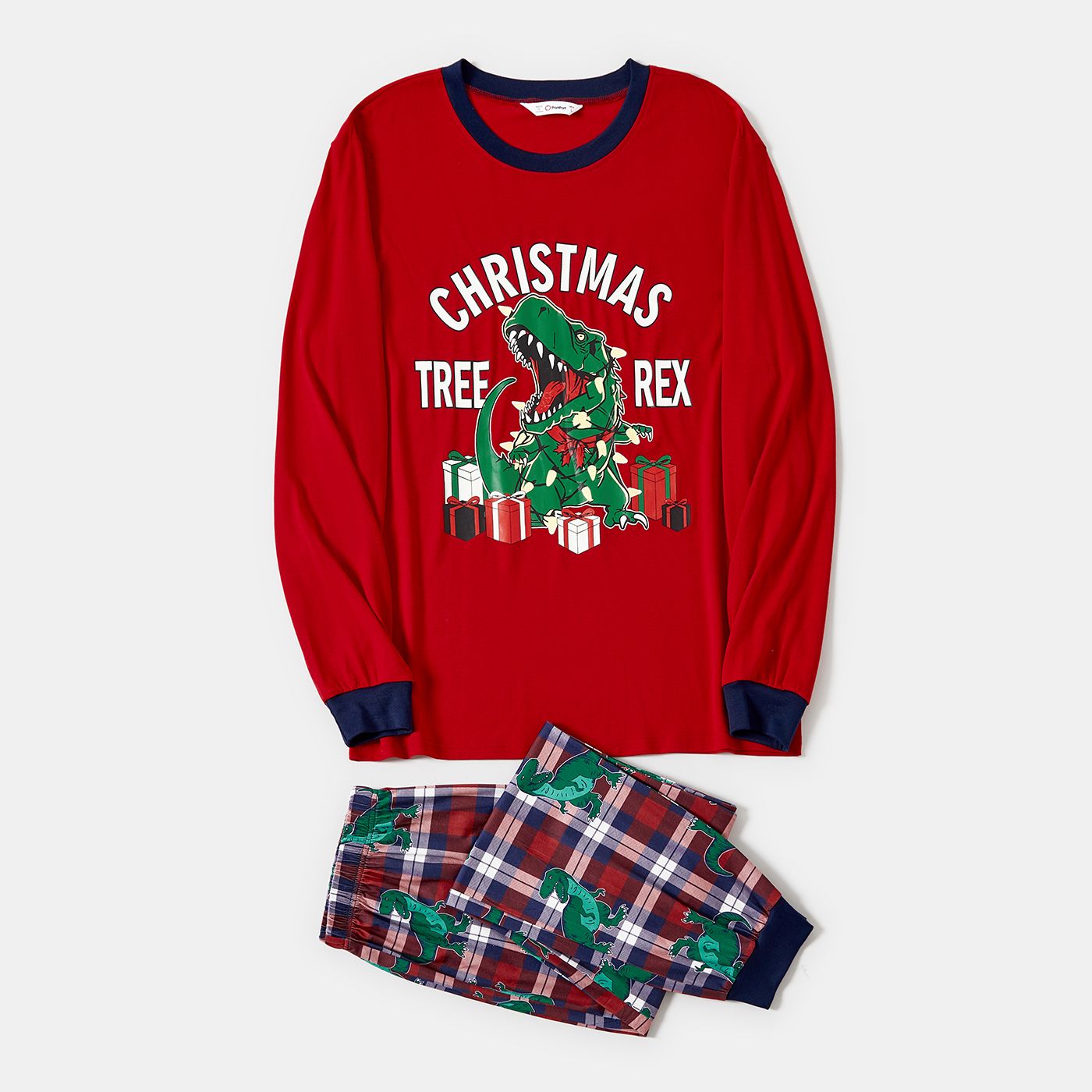 

Christmas Glow In The Dark Family Matching Dinosaur Print Long-sleeve Pajamas Sets(Flame Resistant)