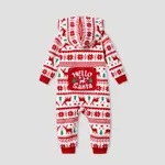 Christmas Family Matching Festival Theme All-over Print Long-sleeve Fleece Hooded Onesies Pajamas (Flame resistant)   image 3