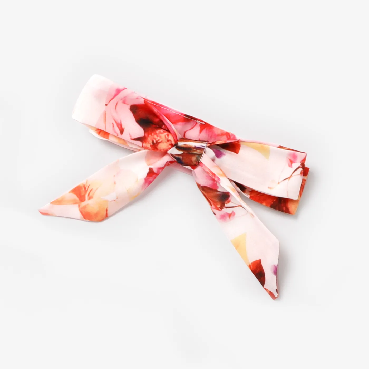 2pcs Baby Girl Allover Floral Print Ruffle Trim Sleeveless Romper & Headband Set  image 6