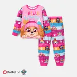 PAW Patrol 2pcs Toddler Girl/Boy Character Print Long-sleeve Pajamas Sets (Flame Resistant) Pink