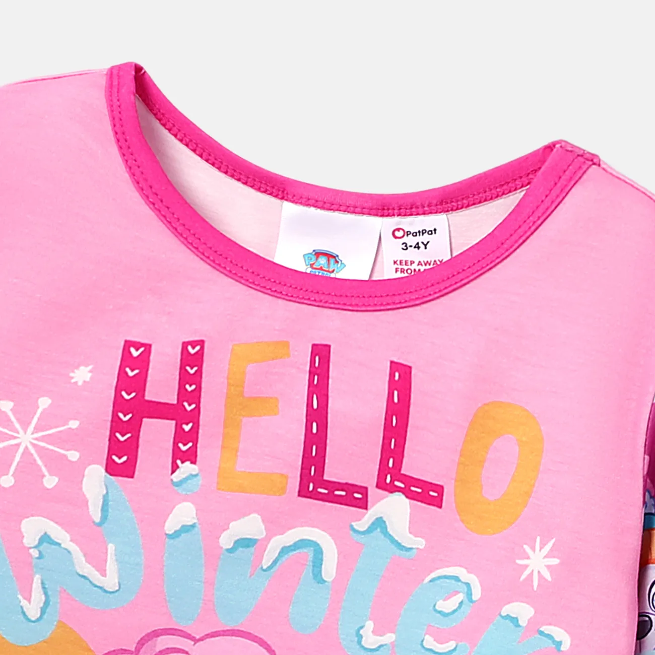 PAW Patrol 2pcs Toddler Girl/Boy Character Print Long-sleeve Pajamas Sets (Flame Resistant) Pink big image 1