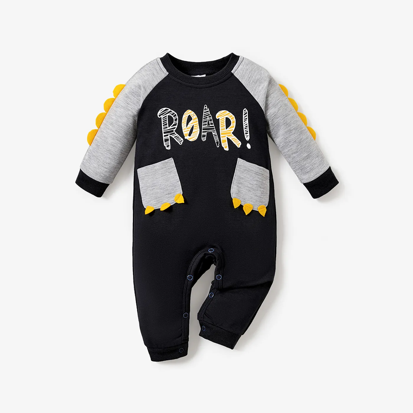 Childlike Patch Pocket One-Piece Jumpsuit For Baby Boy