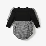 Baby Girl Classic Plaid Bubble Long Sleeve Romper  image 2
