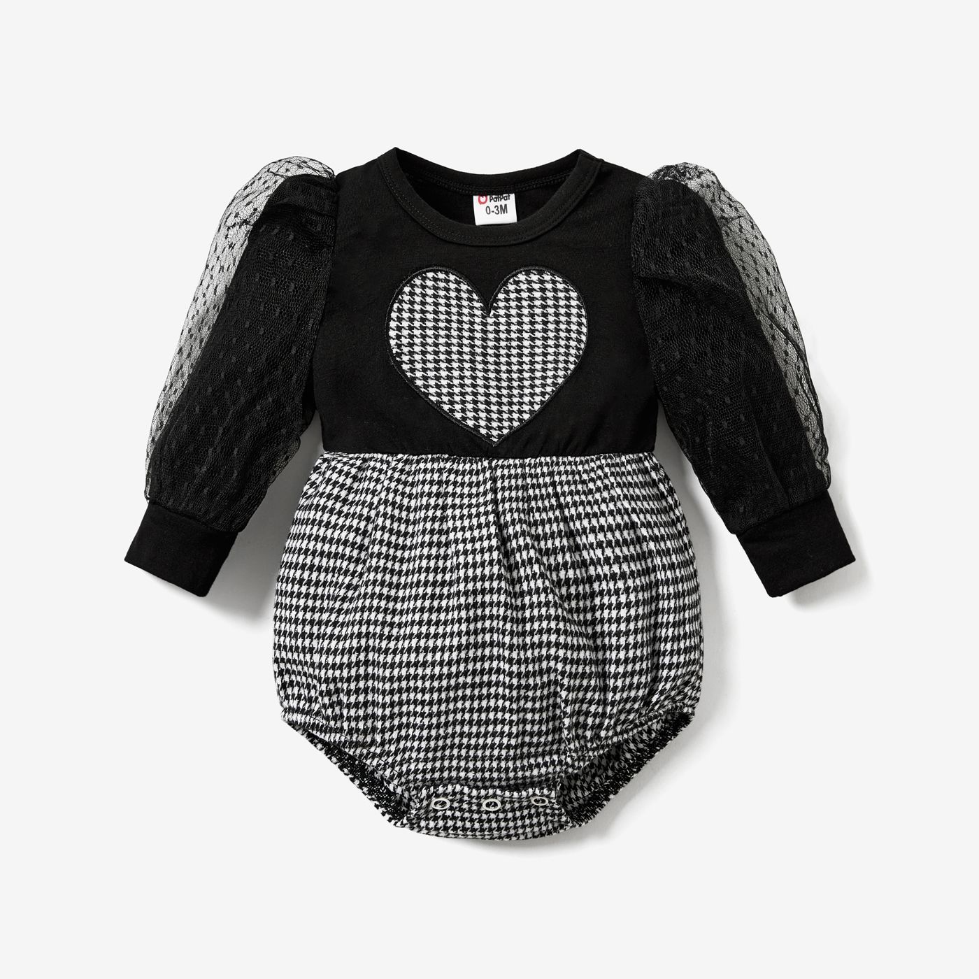 Baby Girl Classic Plaid Bubble Long Sleeve Romper