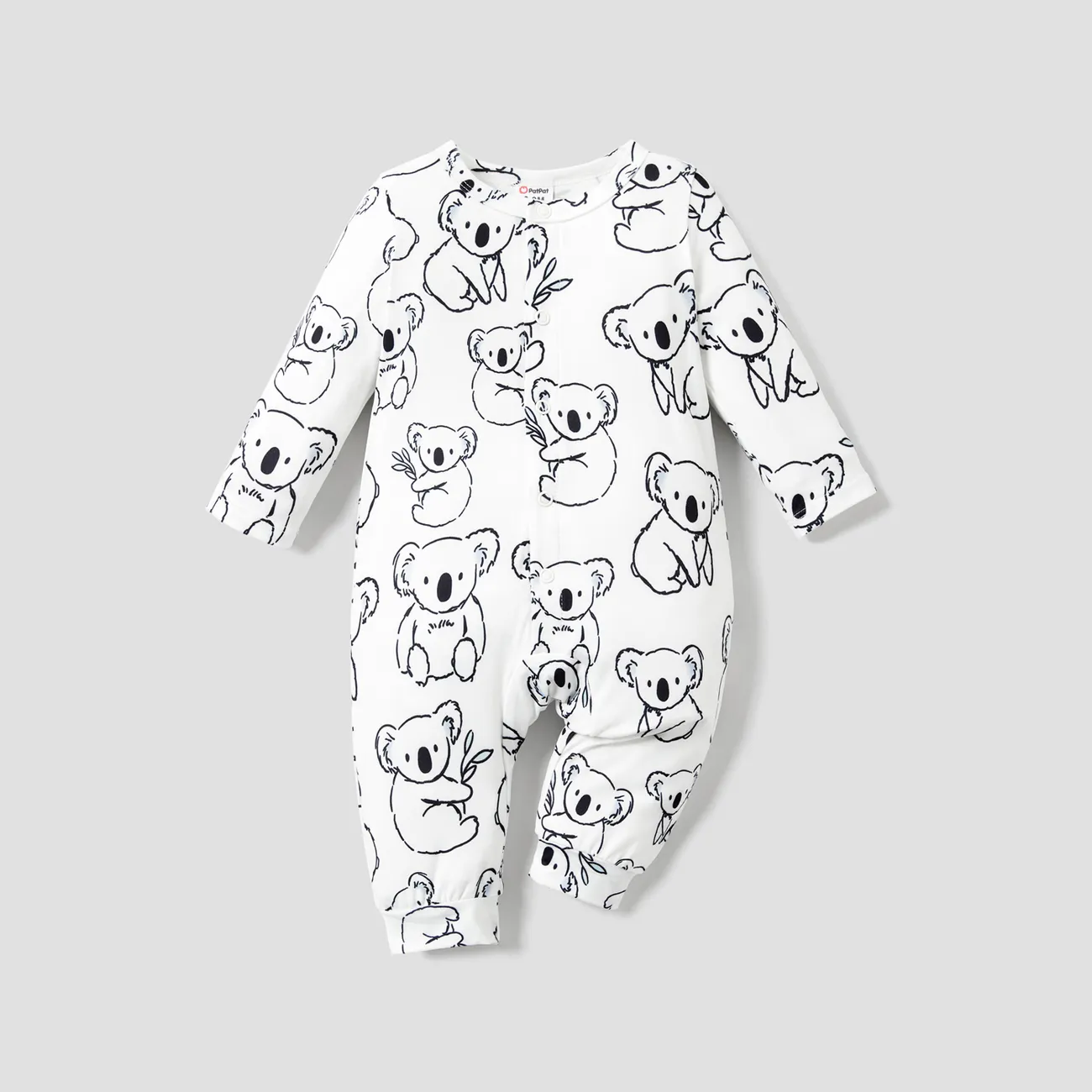 Baby Boy/Girl  Childlike Animal Print Button Long Sleeves Jumpsuit  big image 1