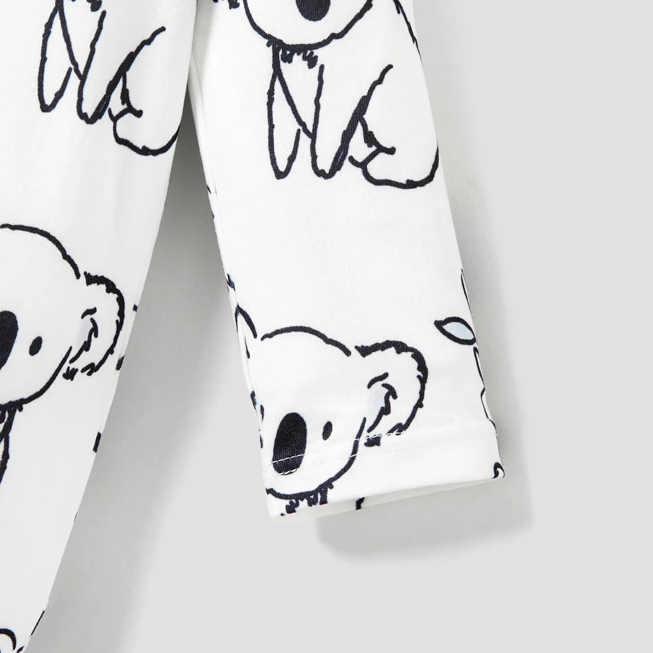 Baby Boy/Girl  Childlike Animal Print Button Long Sleeves Jumpsuit White big image 1