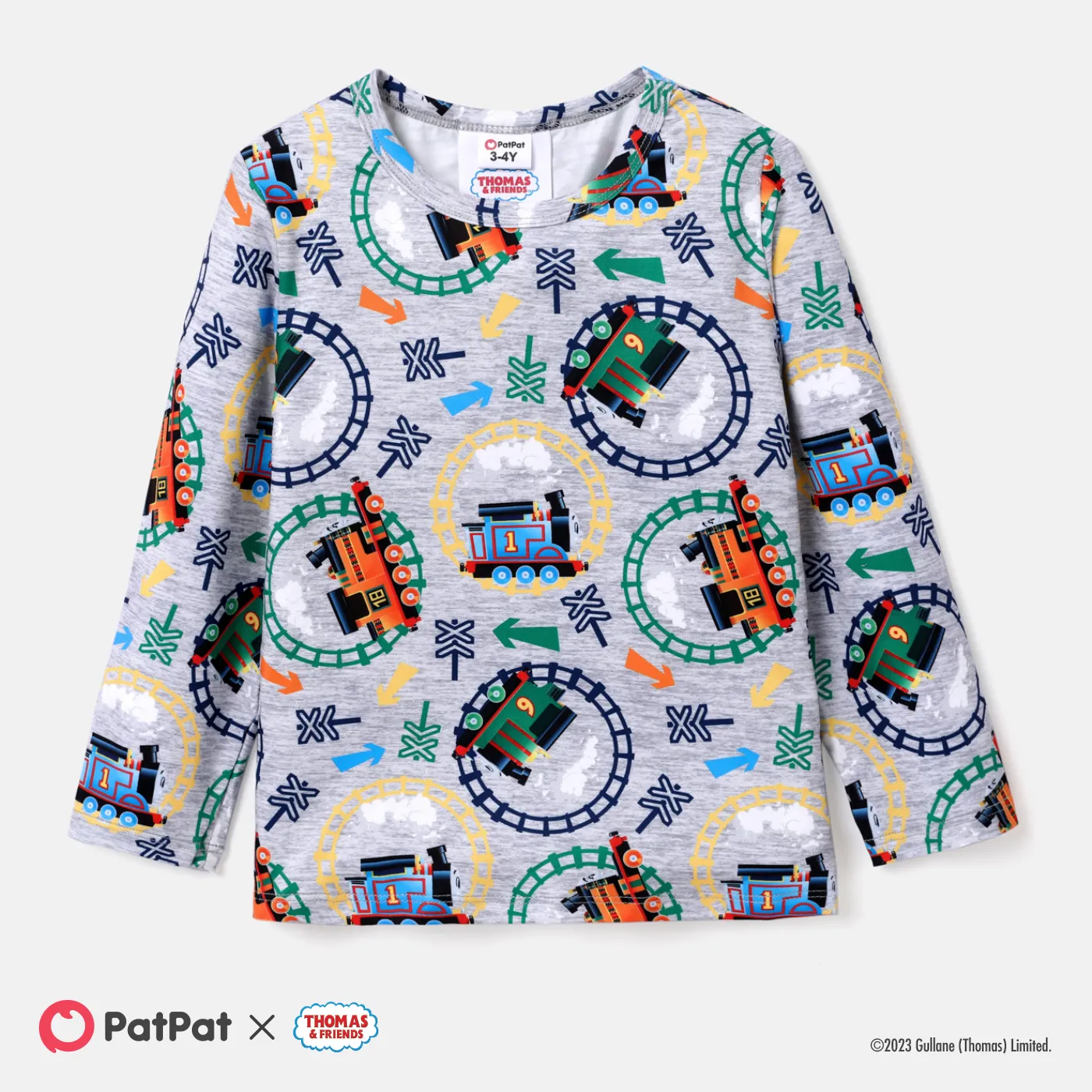 Thomas & Friends Digital Print Toddler Boy Long-sleeve T-Shirt WARMGREY